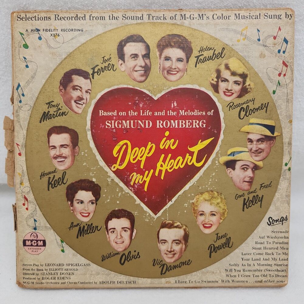 Record Sigmund Romberg DEEP IN MY HEART 3x 7" 45 RPM 1955 Various Artist's